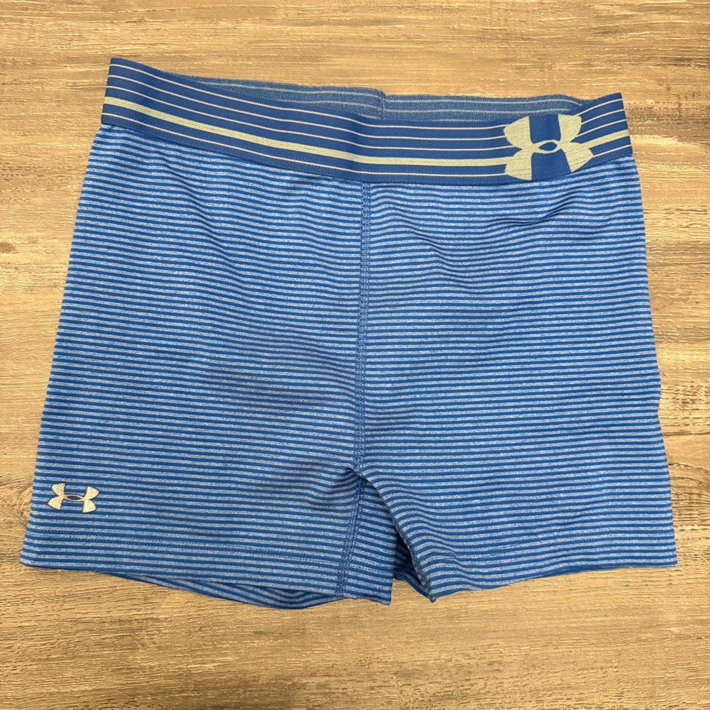 Under Armour Blue Striped Spandex Shorts